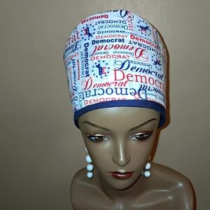 NEW HANDMADE Democrat Themed Scrub Cap 24"